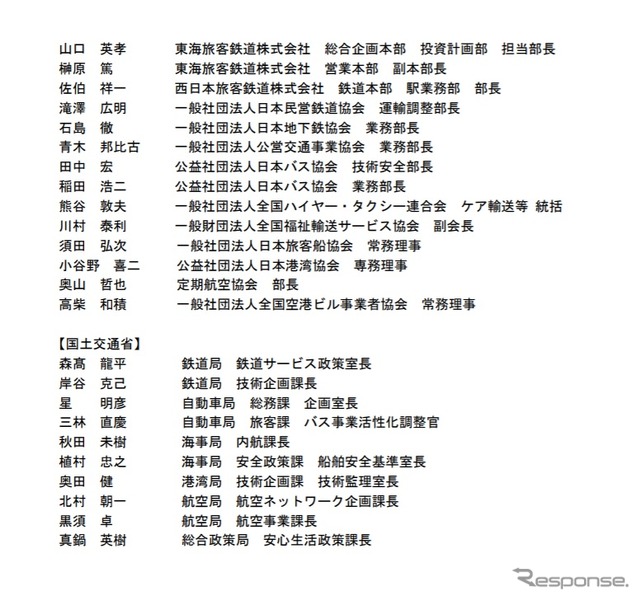 公共交通機関のバリアフリー基準等に関する検討会の委員