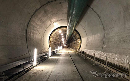 土砂流入前の野田追トンネル北工区坑内。2020年12月。