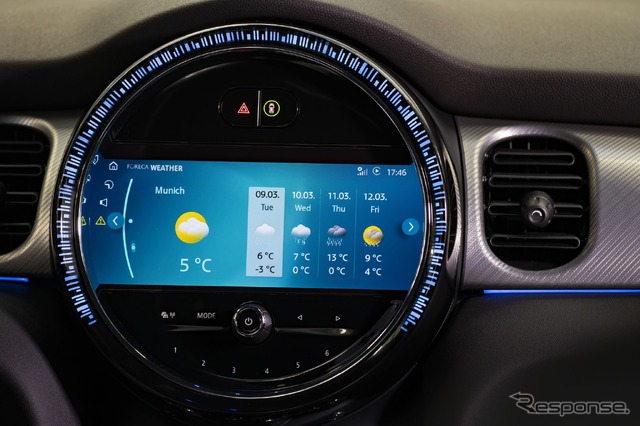 MINI ハッチバック  改良新型の新OS採用の8.8インチカラーディスプレイ