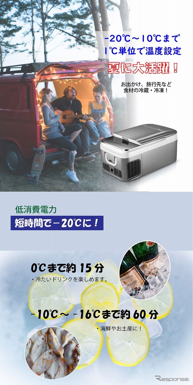 コンプレッサー冷却で20度から－10度まで1度単位で設定可能