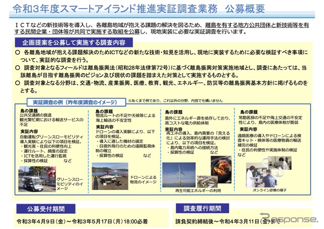 スマートアイランド推進実証調査の公募