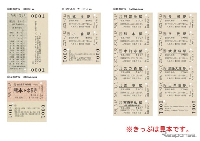 台紙とセットになる切符。