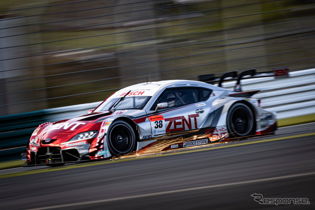 GT500クラス予選3位の#38 ZENT CERUMO GR Supra(立川祐路/石浦宏明)