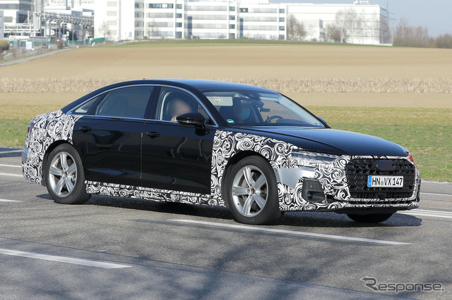 アウディ A8 改良新型プロトタイプ(スクープ写真)