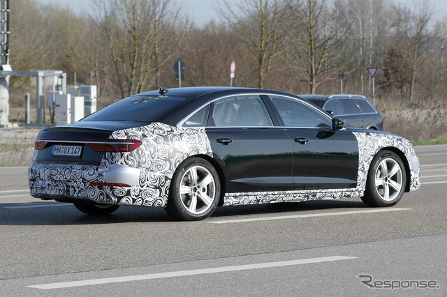 アウディ A8 改良新型プロトタイプ(スクープ写真)