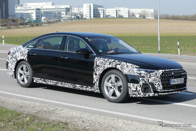 アウディ A8 改良新型プロトタイプ(スクープ写真)