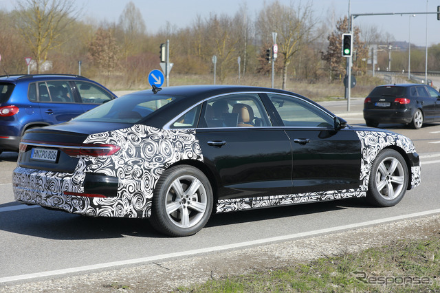 アウディ A8 改良新型プロトタイプ(スクープ写真)