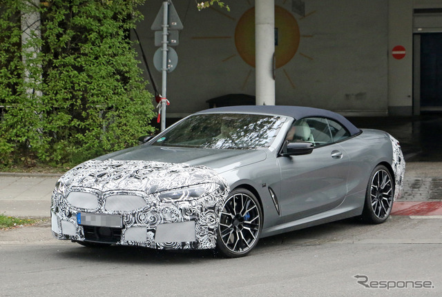 BWM 8シリーズ カブリオレ 改良新型プロトタイプ(スクープ写真)