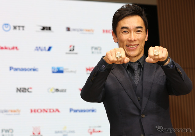 2017年と2020年、琢磨は既に2つの優勝リングをもっている(写真は2020年12月)。