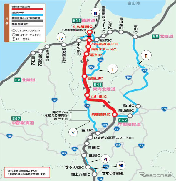 主な迂回ルート