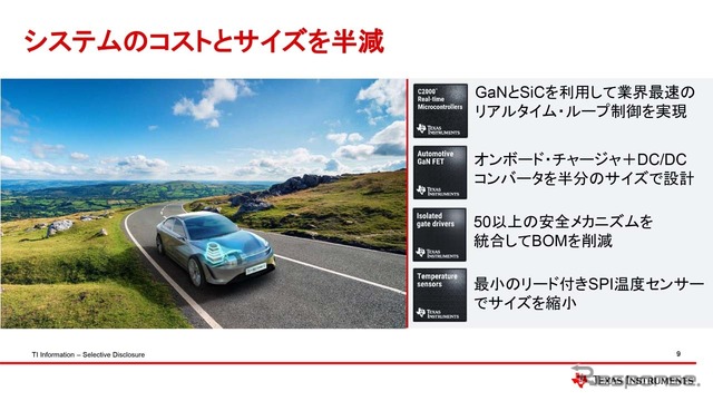 TIのパワートレーン・インテグレーションによって、システムのコストとサイズを半減できる