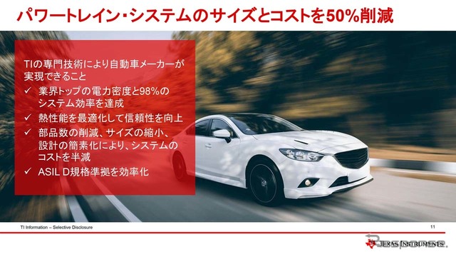 TIの専門技術によって自動車メーカーが多くのメリットを得られる