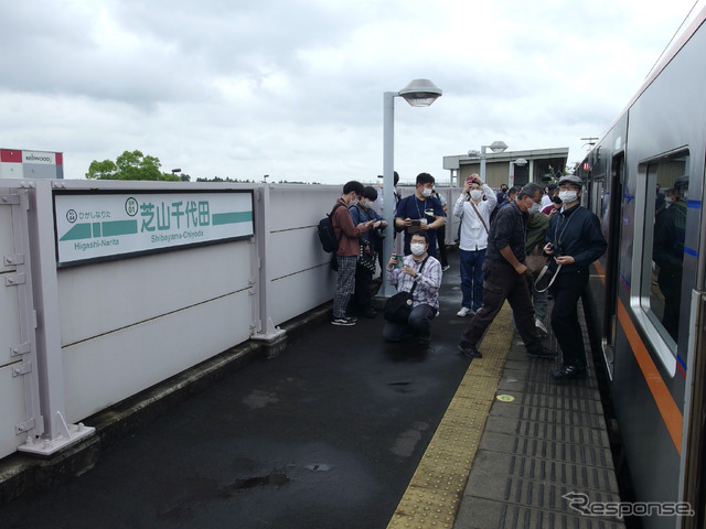京成線ミステリーツアー:3100形車両が芝山鉄道に入線。