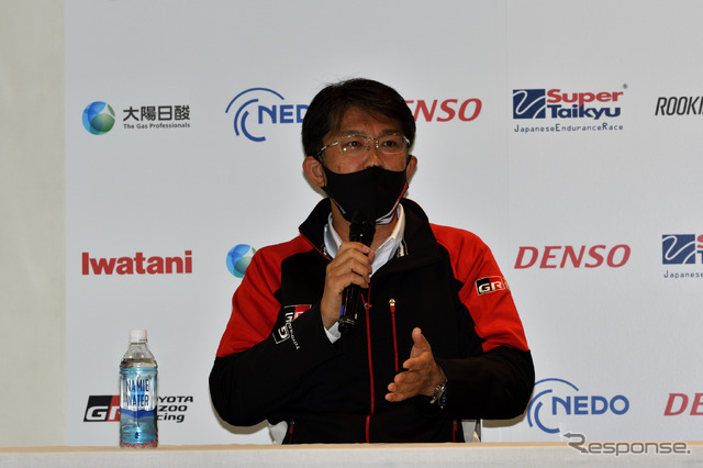 富士24時間レース:佐藤プレジデント(水素カローラ記者会見)