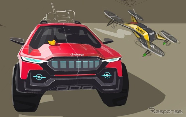 「未来の電動ジープ」のデザインコンテストの最優秀作品、ジープ『グランドティートン』