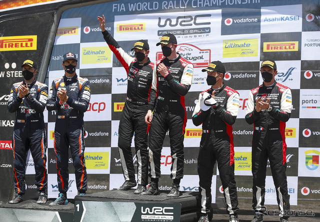 WRC第4戦ポルトガルの表彰式。