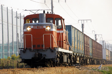 DE70形が牽引する水島臨海鉄道の貨物列車。