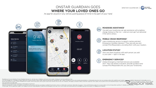 GMの「OnStar Guardian」アプリ
