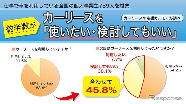約半数がカーリースを使いたい・・検討してもいい