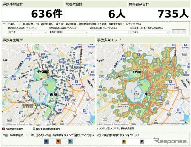 交通事故マップのイメージ（参考画像）