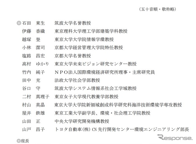 グリーン社会WGの委員