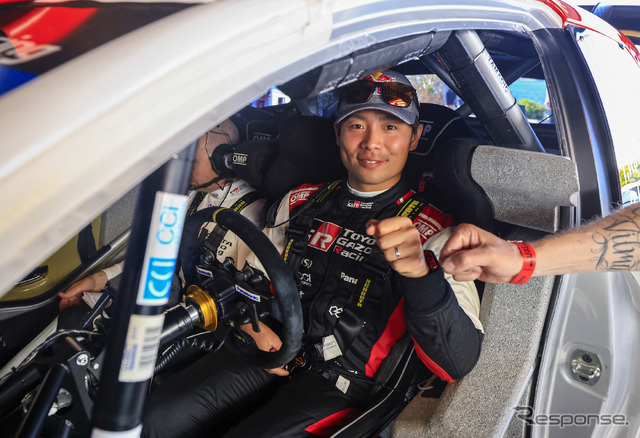 WRC第6戦サファリで、自身初表彰台となる総合2位でゴールした#18 勝田貴元（写真は前戦サルディニア）。