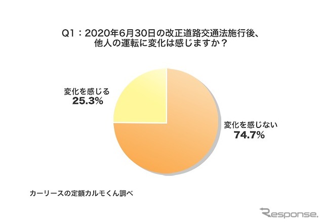 2020年6月30日の改正道路交通法施行後、他人の運転に変化は感じますか？