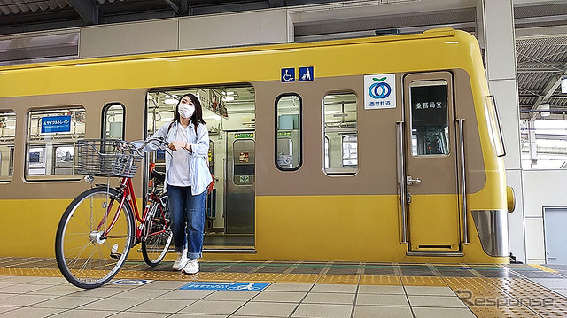 西武多摩川線サイクルトレイン(武蔵堺駅デモ)