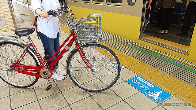 西武多摩川線サイクルトレイン(武蔵堺駅デモ)