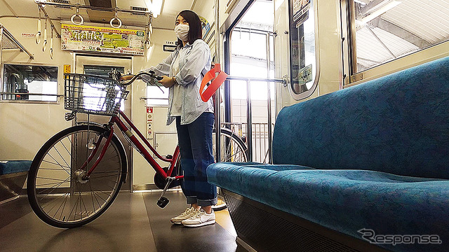西武多摩川線サイクルトレイン(武蔵堺駅デモ)