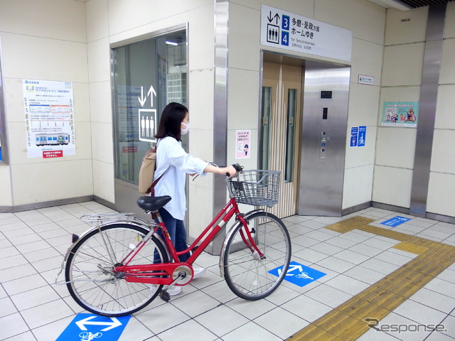 西武多摩川線サイクルトレイン(武蔵堺駅デモ)