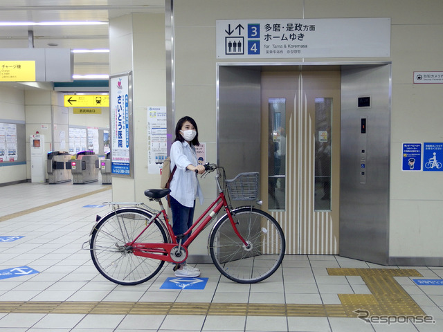 西武多摩川線サイクルトレイン(武蔵堺駅デモ)