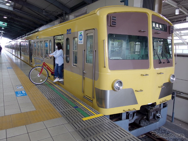 西武多摩川線サイクルトレイン(武蔵堺駅デモ)