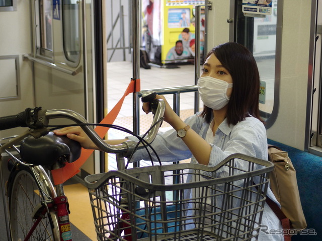 西武多摩川線サイクルトレイン(武蔵堺駅デモ)