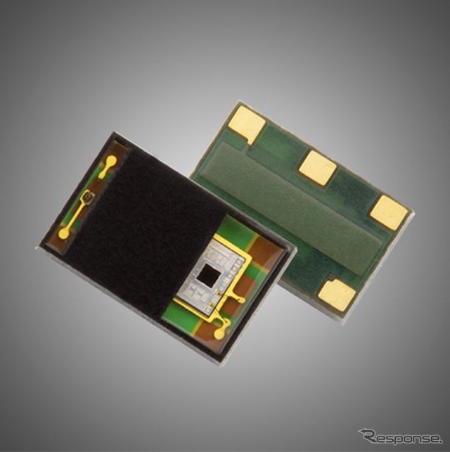 新日本無線が開発したタッチレスセンサー「NJL5830R」。ボタンが複数ある装置や屋外設置されている装置に最適としている。