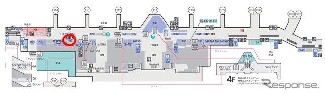SHISEIDO HANEDA BOUTIQUEの場所:羽田空港第3ターミナル国際線出発エリア。国際線に搭乗する旅客が利用できるる場所。