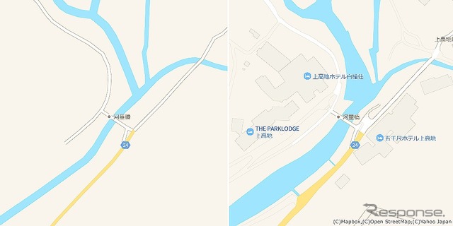 上高地(長野県)/日本有数の山岳リゾート、ホテルの建物や遊歩道などの形がより詳細になった