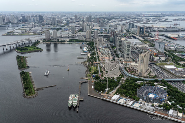 パラトライアスロン会場となるお台場海浜公園（東京都）