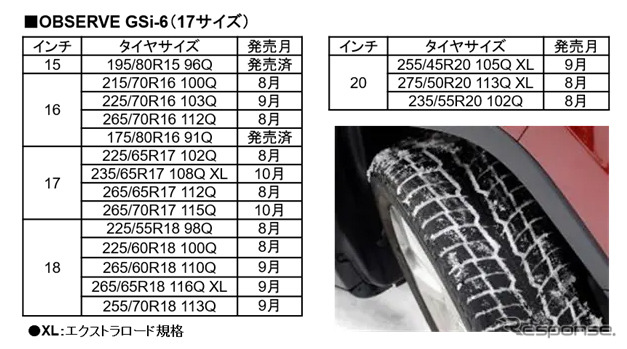 オブザーブ GSi-6 サイズ展開