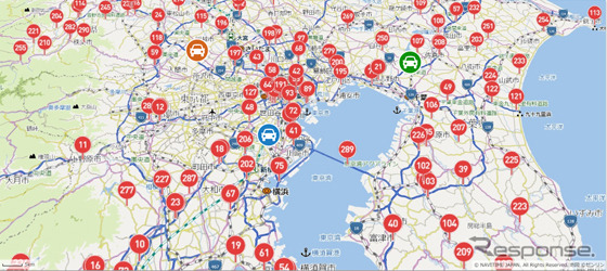 数千個の地点マーカーを地図上に表示可能