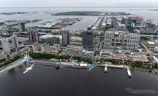 東京2020オリンピック・パラリン大会トライアスロン競技の会場となるお台場海浜公園