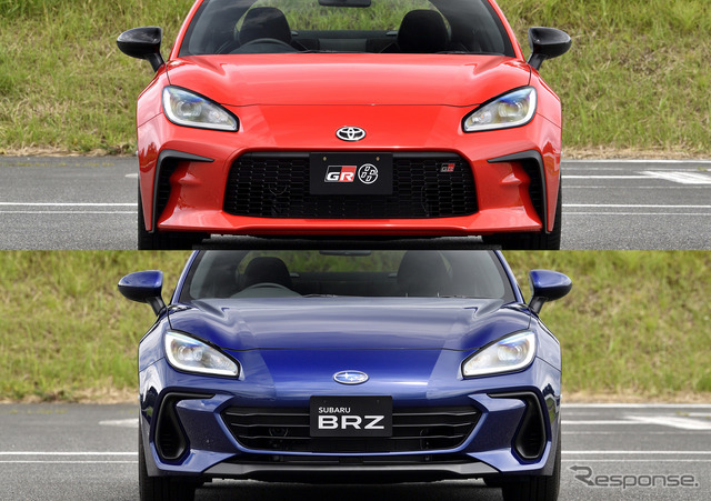 トヨタ GR 86(上)とスバル BRZ(下)
