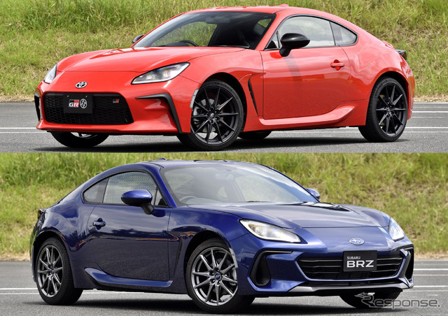 トヨタ GR 86(上)とスバル BRZ(下)