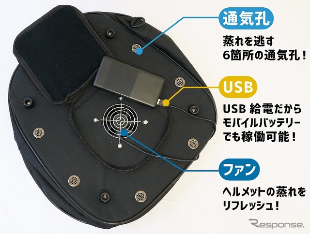ファン内蔵!丸ごとヘルメットリフレッシャーバッグ