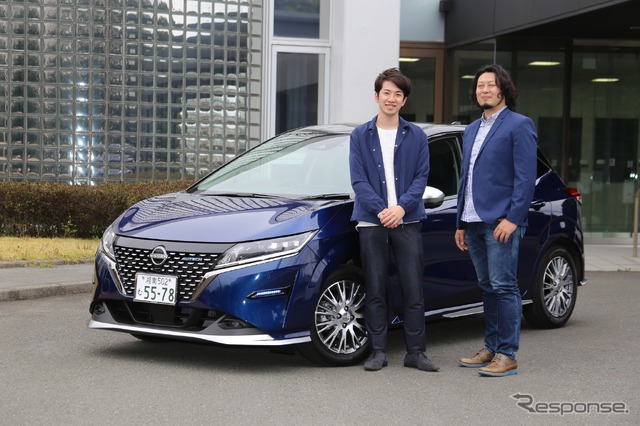 オーテックジャパンデザイン部の若林康二さん(左)と青山雄未さん(右)