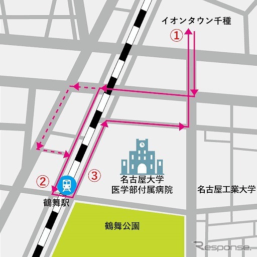 鶴舞駅ルート