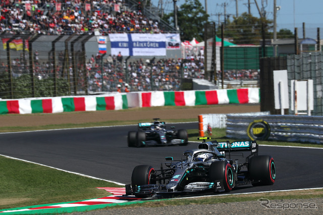 2019年F1日本グランプリ、優勝したボッタス（メルセデス）