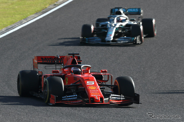 2019年F1日本グランプリ、2位のベッテル（フェラーリ）