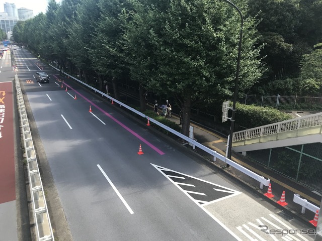 パラリンピック・ルート・ネットワーク(PRN):東京・国立競技場付近の専用レーン
