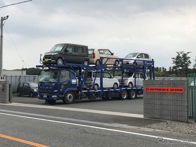 千葉県野田市から佐賀県武雄市に向けて出発した5台の寄付車両